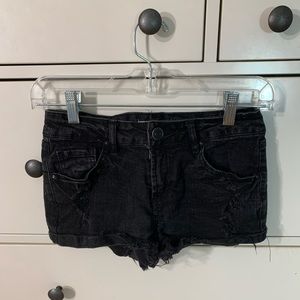 Black jean shorts. Size 0